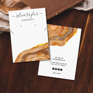 Boho Calligraphy Earring Necklace Display Business Card