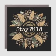 Boho Camoflage Sunflower Car Magnet