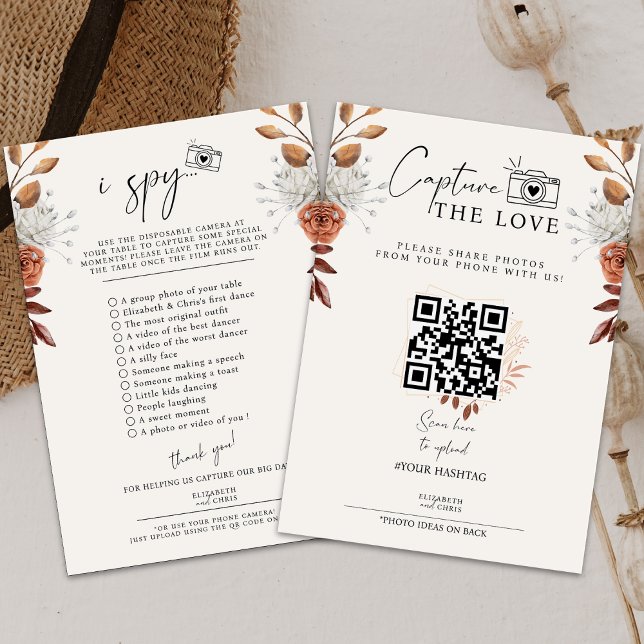Boho Capture The Love Photo I Spy Wedding Menu (Creator Uploaded)