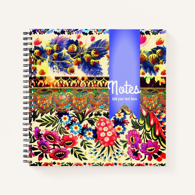 Boho Caravan Blue Notebook (Front)