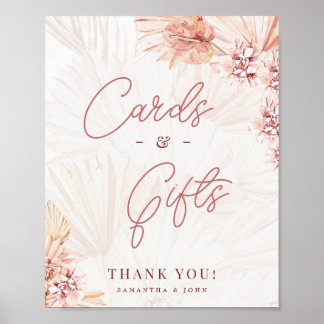 Boho Cards and Gifts Pampas Grass Table Wedding Poster