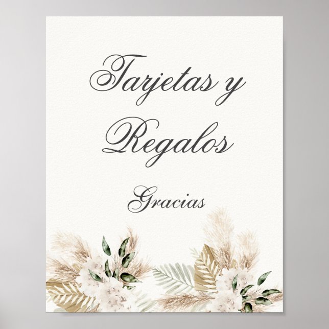 Boho Cards and Gifts Spanish wedding sign (Front)