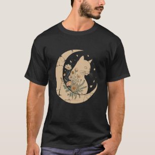Boho cat Plants Women Girl Men Flowers Kitty Cats T-Shirt