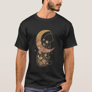 Boho cat Plants Women Girl Men Flowers Kitty Cats T-Shirt