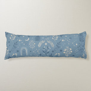 Boho Celestial Botanical Dusty Blue Bedding Body Cushion