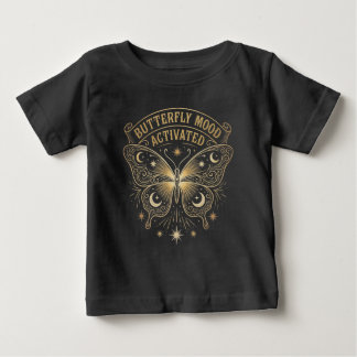 Boho Celestial Butterfly“Butterfly Mood Activated” Baby T-Shirt
