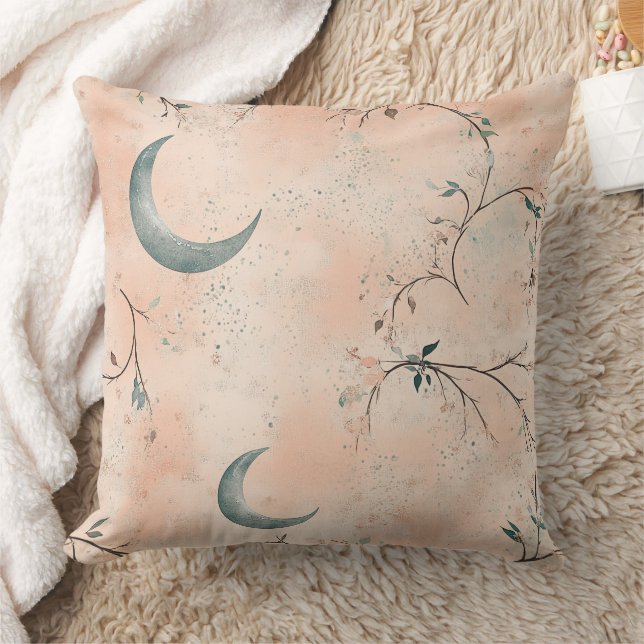 Boho Celestial Floral Moon Pattern (3) Cushion (Blanket)