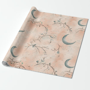 Boho Celestial Floral Moon Pattern (3) Wrapping Paper