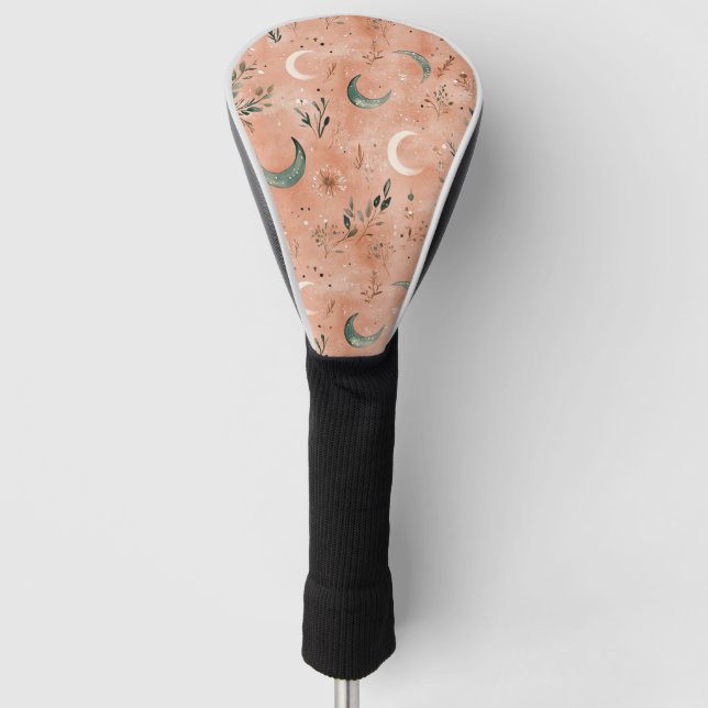 Boho Celestial Floral Moon Pattern (4) Golf Head Cover (Front)