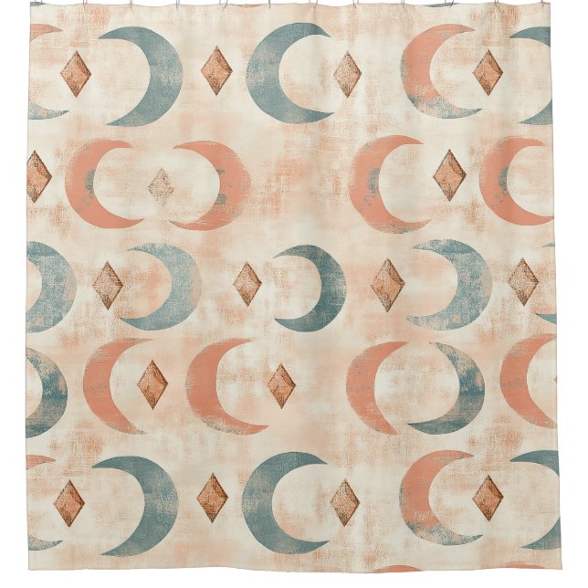 Boho Celestial Floral Moon Pattern (6) Shower Curtain (Front)