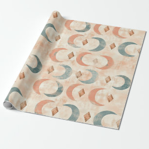 Boho Celestial Floral Moon Pattern (6) Wrapping Paper