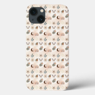 Boho Celestial Floral Pattern iPhone 13 Case