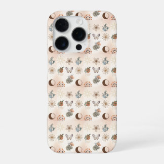Boho Celestial Floral Pattern iPhone 16 Pro Case