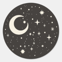 Boho Celestial moon and stars sticker
