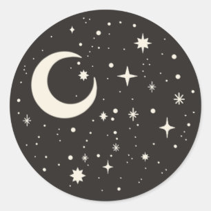 Boho Celestial moon and stars sticker