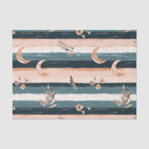 Boho Celestial Moon Stripe in Earth Tones Tissue Paper