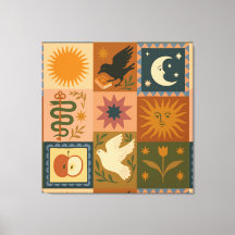 Boho Celestial | Retro Sun & Moon