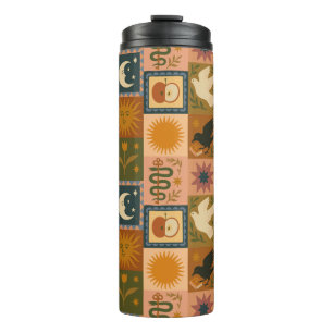 Boho Celestial Retro Sun & Moon Thermal Tumbler