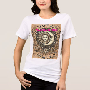 Boho Celestial "Shine Moon Child" T-Shirt – Mystic Tri-Blend Shirt
