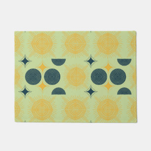 Boho Celestial Sun Moon Mint  Doormat