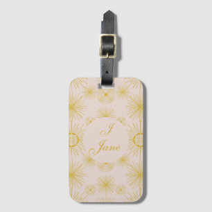 Boho Celestial Sun Stars Personalised Ivory Luggage Tag