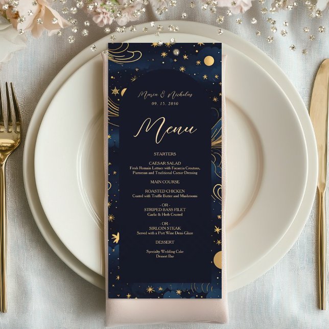 Boho Celestial Wedding Menu Card (Creator Uploaded)