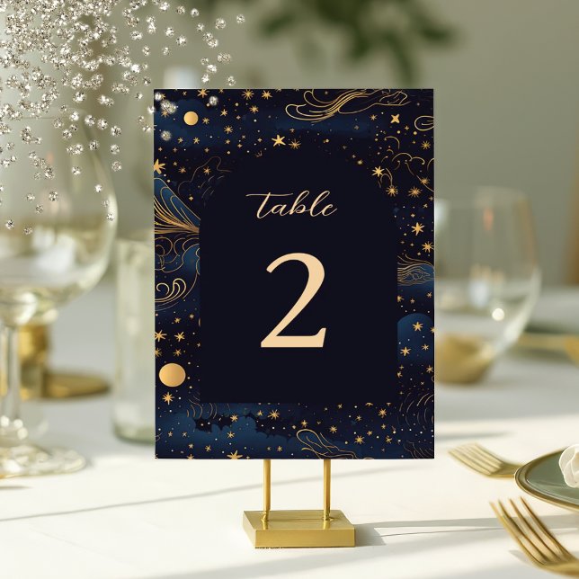 Boho Celestial Wedding Table Number (Creator Uploaded)