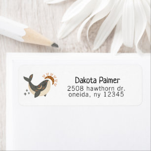 Boho Celestial Whale Return Address