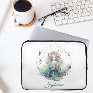 Boho Celestial Witchy Name Laptop Sleeve