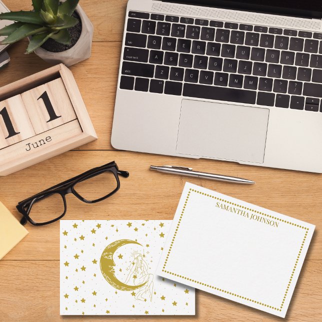 Boho Celestial Woman Moon Stars Astronomy Custom Card (Creator Uploaded)