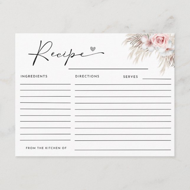 Boho Champagne Glass Pearls&Prosecco Bridal Shower Enclosure Card (Front)