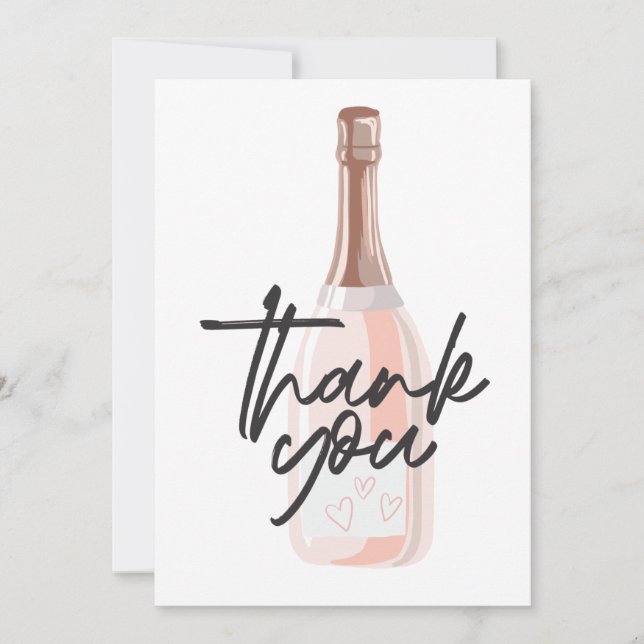 Boho Champagne Thank You Card (Front)