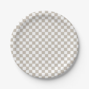 Boho Check birthday Paper Plates