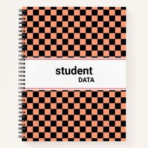 Boho Chequerboard Binder Trendy Back to School Notebook