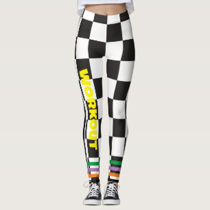 Boho Chequered black and white l Workout Leggings