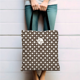 Boho Chequered Pattern Tote Bag