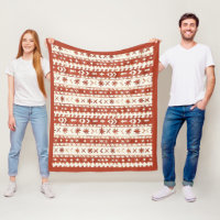 Boho Chestnut Red Abstract Doodles