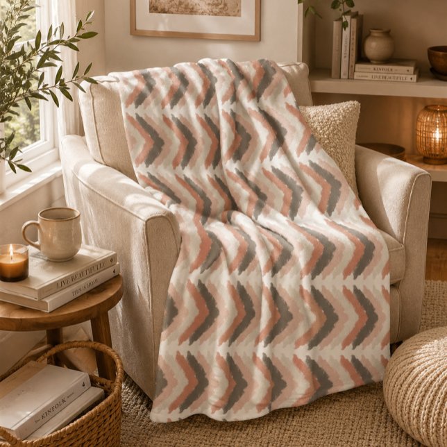 Boho Chevron  Fleece Blanket (Creator Uploaded)