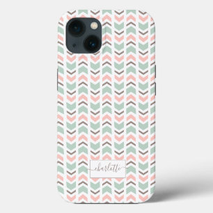 Boho chevron pattern iPhone 13 case