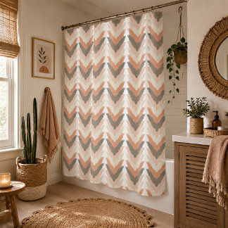 Boho Chevron Shower Curtain