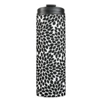 Boho Chic Black and White Abstract Floral Pattern
