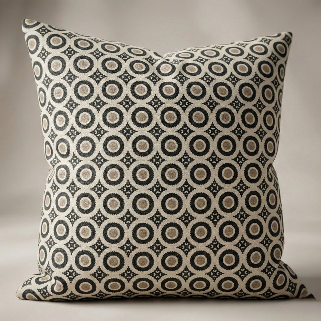 Boho Chic Black & Beige Geometric Pattern Fabric (Creator Uploaded)