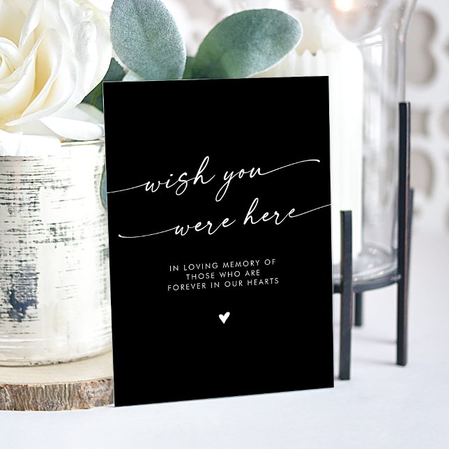 Boho Chic Black Memorial Wish You Were Here Acrylic Sign (Boho Chic Black Memorial Wish You Were Here Acrylic Sign)