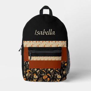 Boho-Chic Black Orange Rust Backpack