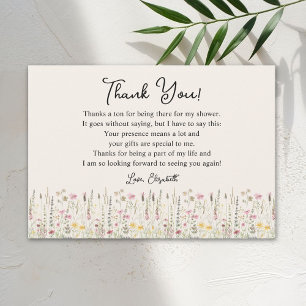 "Boho Chic Bloom Thank You – Elegant Floral Card