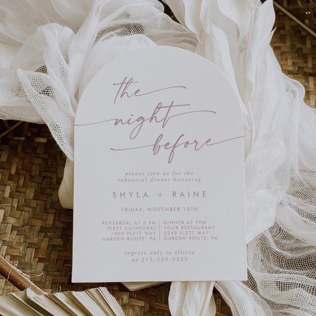 Boho Chic Blush Pink Arch Rehearsal Dinner Invitation (Creator Uploaded)