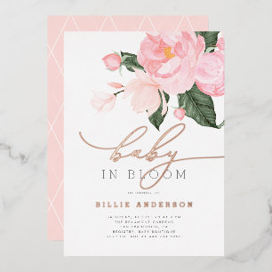 Boho Chic Blush Pink Floral Baby in Bloom Shower