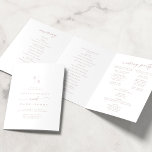 Boho Chic Blush Pink Monogram Wedding Tri-Fold Programme<br><div class="desc">This boho chic blush Pink monogram wedding tri-fold program is perfect for a minimalist wedding. The dusty rose pink and white modern bohemian design features simple rustic calligraphy with a unique yet classic style. Personalise your wedding program with your initials, names, wedding date and location, your favourite quote or lyric,...</div>