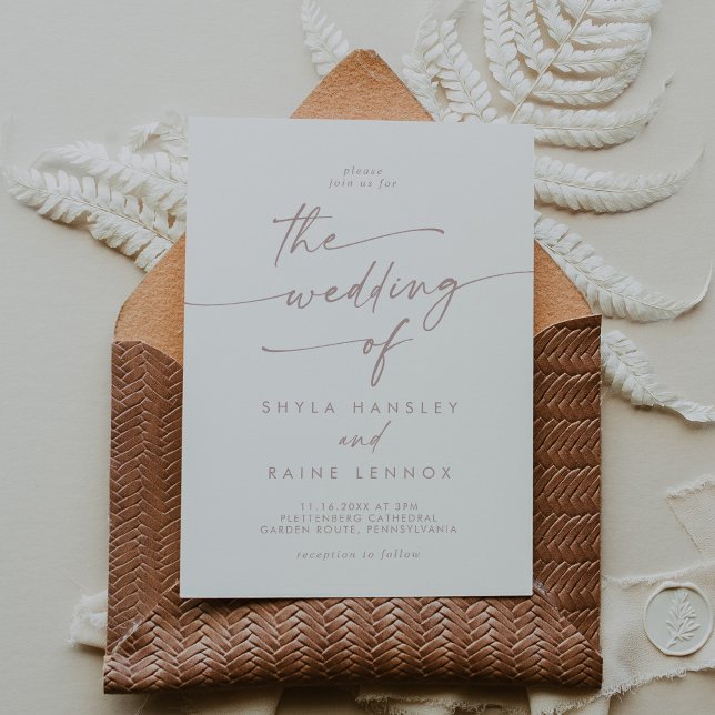 Boho Chic Blush Pink The Wedding Of Invitation (Creator Uploaded)