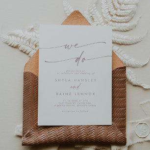 Boho Chic Blush Pink We Do Wedding Invitation